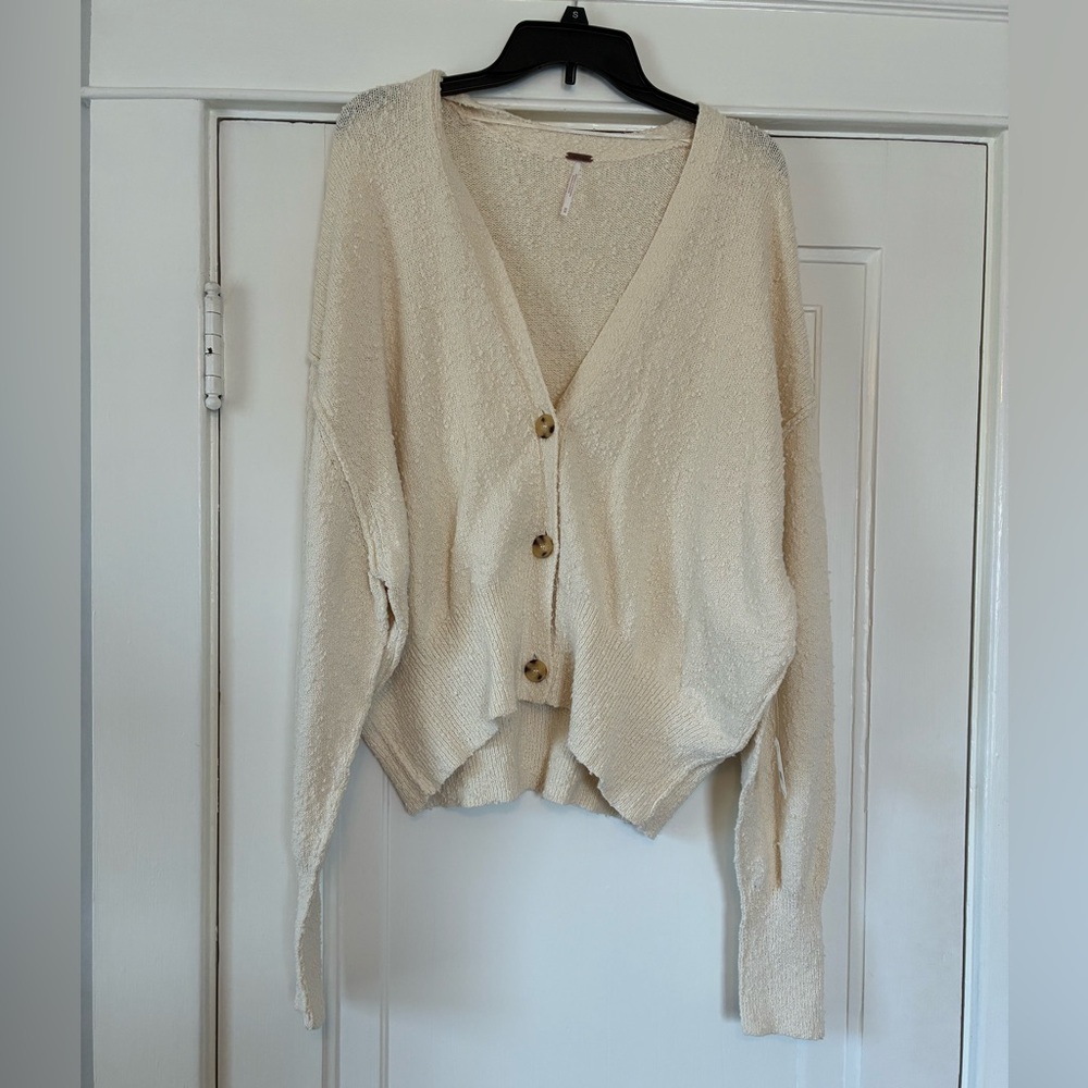 Free People Cream Found My Friend Cardi NWT